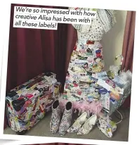  ??  ?? We’re so impressed with how creative Alisa has been with all these labels!