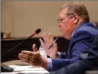  ?? (Arkansas Democrat-Gazette/Thomas Metthe) ?? Sen. Bryan King, R-Green Forrest, presents his crypto mini bills during the House Select Committee on Rules Tuesday at the state Capitol in Little Rock.