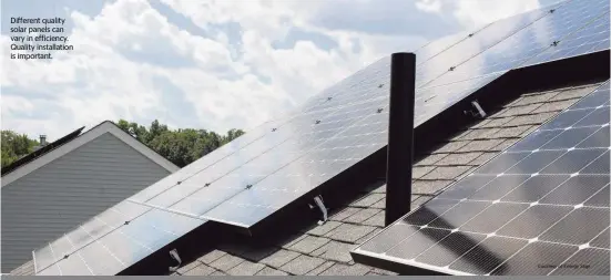  ?? Courtesy of Energy Sage ?? Different quality solar panels can vary in efficiency. Quality installati­on is important.