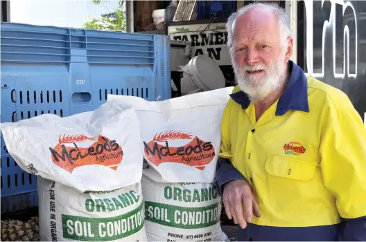  ??  ?? Bevan Mcleod says his soil conditione­r improves soil aeration, water penetratio­n, and helps to regulate soil pH, all critical goals for agricultur­al soil management.