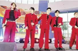  ?? ?? BGYO Ppop group’s Mikki, Akira, Gelo, JL, Nate