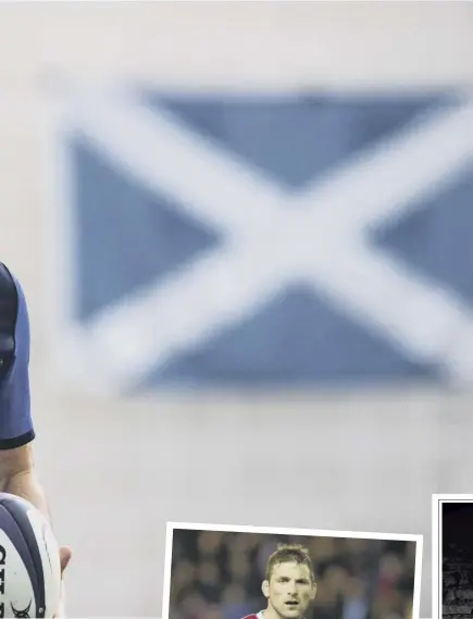  ??  ?? 2 John Barclay, who has just returned from a six-week layoff due to a head injury, during Scotland training at the Oriam, Edinburgh, yesterday. The Scarlets flanker, below, is expected to lead his country against Samoa in the first match of the autumn...