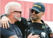  ?? JOHN RUDOFF/ANADOLU AGENCY 2020 ?? Joe Biggs, left, and Enrique Tarrio, leaders of the right-wing, pro-Trump Proud Boys, are on trial for seditious conspiracy.