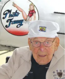  ??  ?? Richard Cole in front of “Photo Fanny,” the Planes of Fame Air Museum’s North American B-25J Mitchell bomber.