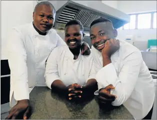  ?? Picture: FREDLIN ADRIAAN ?? BRIGHT FUTURE: Raymond Mhlaba Skills Centre students Siphamadla Hlebo, 23, left, Aviwe Mnika, 24, centre, and Sesethu Cetywayo, 21, will be moving to Cape Town to take up jobs