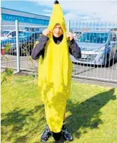  ?? ?? RIGHT: Dressed as a banana to raise money for cancer is Taradale Intermedia­te student James Hodgetts.