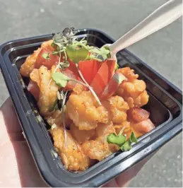  ?? PHOTO
SARAH GRIESEMER/STAFF ?? Shrimp arrabbiata from the L'Acquario Seafood Italiano, one of many food trucks taking part in Laurita Winery's FallFest Food Truck Festival.