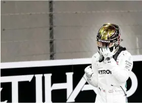  ?? AP FOTO ?? RECORD. Mercedes driver Lewis Hamilton of Britain celebrates after getting the 83rd pole in his career.