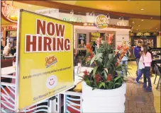  ?? Associated Press file ?? The National Retail Federation expects retailers will hire between 585,000 and 650,000 workers nationwide in November and December, up from 582,500 a year ago.