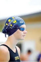  ?? ?? Chloe Joiner awaits her girls U13 backstroke final.