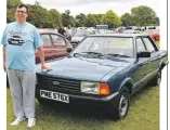  ??  ?? Richard Berger with his 1982 Ford Cortina MkV 1.6. Due to being in a static collection for 28 years, it’s only done 11k miles.