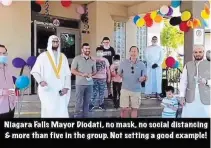  ?? FACEBOOK
SPECIAL TO TORSTAR ?? Niagara Falls Mayor Jim Diodati says a photo showing him not wearing a mask during a public event over the weekend is misleading and intended to needlessly stir up trouble.