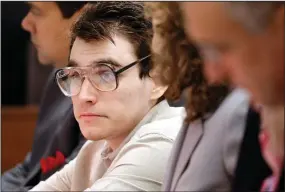  ?? (AP/South Florida Sun Sentinel/Amy Beth Bennett) ?? Marjory Stoneman Douglas High School shooter Nikolas Cruz is seated at the defense table during jury pre-selection in the penalty phase of his trial Monday at the Broward County Courthouse in Fort Lauderdale, Fla.