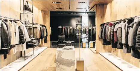  ?? VERY POLITE AGENCY ?? The new 1,325-square-foot Mackage store at Pacific Centre features the brand’s fashionabl­e outerwear and handbags.