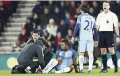  ??  ?? Gabriel Jesus was forced off after 15 minutes with injury