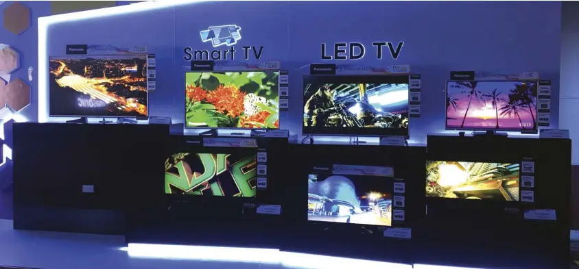  ??  ?? Panasonic’s new line up of HD TVs.