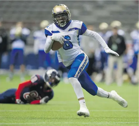  ?? GERRY KAHRMANN FILES ?? Seaquam Seahawks defensive back Tyson Philpot and his twin brother, Seahawks running back Jalen Tyson, will play the Terry Fox Ravens in a triple-A quarter-finals match on Saturday at B.C. Place. The twins’ father is Cory Philpot, a former B.C. Lions...