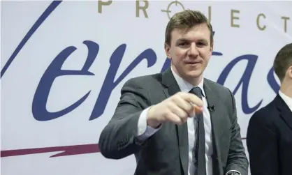  ?? Photograph: Samuel Corum/Getty Images ?? James O’Keefe, founder of Project Veritas, at the Conservati­ve Political Action Conference last year.