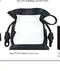  ??  ?? Bag, $3,050, Loewe, loewe.com