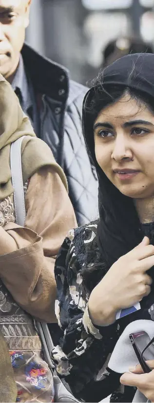  ??  ?? 0 Malala Yousafzai, the youngest ever Nobel Peace Prize winner, was shot in the head by the Taliban for daring to speak up about girls’ right to education and is now under verbal attack from ultra- left- wing men