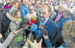  ?? G. MESTRE ?? El presidente de Aragón, Javier Lambán, ayer en Zaragoza.