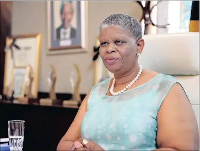  ?? PICTURE: SIBONELO NGCOBO ?? New eThekwini mayor Zandile Gumede in her office last week. She has vowed to take action over tender collusion, but opposition parties are not convinced.