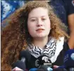  ??  ?? Ahed Tamimi at a news conference in Nabi Saleh village on Sunday