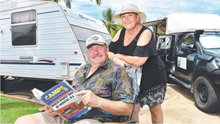  ?? Picture: SHAE BEPLATE ?? NOT HAPPY: Brad Dunn and Maria Augustus-dunn are critical of council’s online camp booking plan.