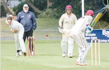  ??  ?? Neerim’s Ben Lockett was on song with the ball on Saturday, taking 4/42 as his side almost claimed victory in the rain affected match.