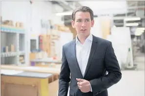  ?? [ APA ] ?? Sebastian Kurz (im Bild in einer Tischlerei) schnitzt sich ein neues Team zusammen.