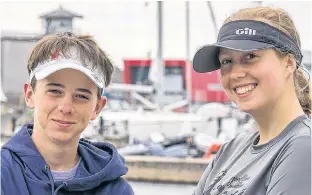  ?? CADET HARMONY DESLAURIER­S/DND/SPECIAL TO THE GUARDIAN ?? Cadets Kale Chase, left, and Skye Watson-Campbell won the National Sea Cadet Sail Regatta, racing 420 dinghies in Kingston, Ont.