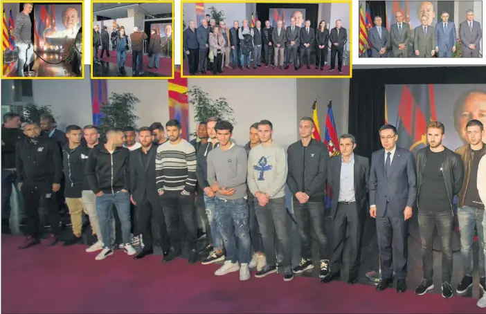  ??  ?? RESPETO. La primera plantilla del Barça visitó el memorial al difunto Josep Lluís Núñez junto a las delegacion­es del Espanyol, Real Madrid, los veteranos del club, socios de a pie y exjugadore­s de tod