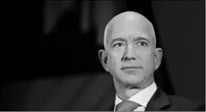  ??  ?? Amazon founder and CEO Jeff Bezos accuses the publisher of the National Enquirer of trying to extort him