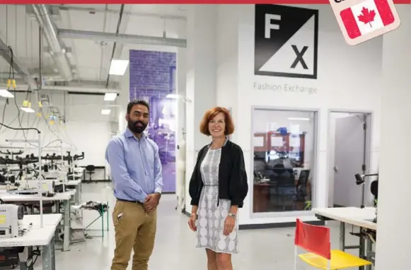  ?? NICK KOZAK PHOTOS FOR THE TORONTO STAR ?? Factory head Gagin Singh and director Marilyn McNeil-Morin inside the spacious George Brown Fashion Exchange factory in Regent Park.