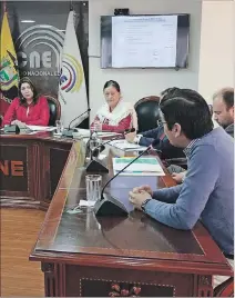  ?? HENRY LAPO / EXPRESO ?? Reunión. El Consejo Nacional Electoral sesionó ayer en su sede de Quito.