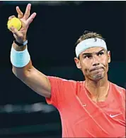  ?? TERTIUS PICKARD / AP ?? Rafael Nadal of Spain waves to the crowd in his match against Dominic Thiem of Austria during the Brisbane Internatio­nal tennis tournament Jan. 2 in Brisbane, Australia.