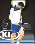  ?? AFP ?? Novak Djokovic reacts during his fourth-round match with Chung Hyeon at the Australian Open yesterday.