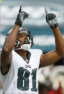  ?? ASSOCIATED PRESS FILE ?? Eagles wide receiver Jordan Matthews needs 57 yards in receptions Sunday against the Giants to reach 1,000 yards receiving in a season for the first time.