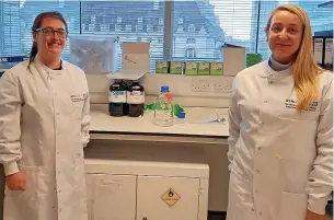  ?? Catherine Smyth Media ?? ●●Biomedical scientist Krystal Rawstron (left) and clinical scientist Freya Hassall at St Thomas’ Hospital, London.
