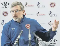  ??  ?? 0 Hearts manager Craig Levein is short of options due to injuries.