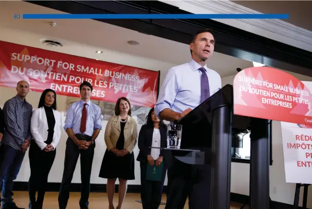  ?? Adam Scotti photo ?? Finance Minister Bill Morneau speaks at a news conference at a Toronto-area restaurant in October 2017.