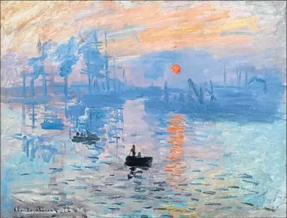 ?? MUSEO MARMOTTAN DE PARÍS ?? Impression, soleil levant (1872), óleo de Claude Monet que en 1874 bautizó al impresioni­smo
