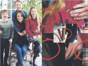  ?? AFP ?? Errores evidenciar­on la edición realizada por Kate Middleton, princesa de Gales, en la foto familiar para el Día de la Madre.
