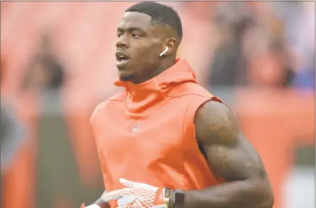  ?? David Richard / Associated Press ?? The Patriots acquired troubled receiver Josh Gordon from the Browns Monday for a fifth-round draft pick.