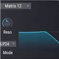  ??  ?? >
Matrix 12 offers uncanny recreation­s of the Oberheim Matrix 12 (and Xpander) synths. While the primary options are standard, the Notch+LP6 and Phase+LP6 types are remarkable, imparting a breathy ‘fizz’ to bright waveforms – especially in tandem with an LFO.