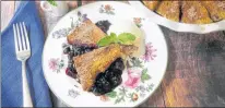  ?? AP PHOTO ?? A blueberry pie with a cinnamon french toast crust in New York from a recipe by Sara Moulton.