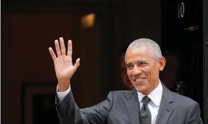  ?? Photograph: Alastair Grant/AP ?? Barack Obama outside 10 Downing Street on Monday.