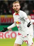  ?? GETTY IMAGES ?? Leipzigs Konrad Laimer jubelt nach seinem 2:0.