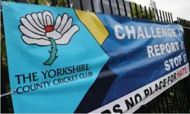  ?? Photograph: Carl Recine/Action Images/Reuters ?? A banner at Headingley calls for tolerance. ‘Cricket must move beyond identifyin­g and defining problems to combating and eradicatin­g them.’