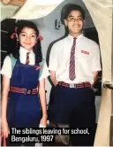  ??  ?? The siblings leaving for school, Bengaluru, 1997